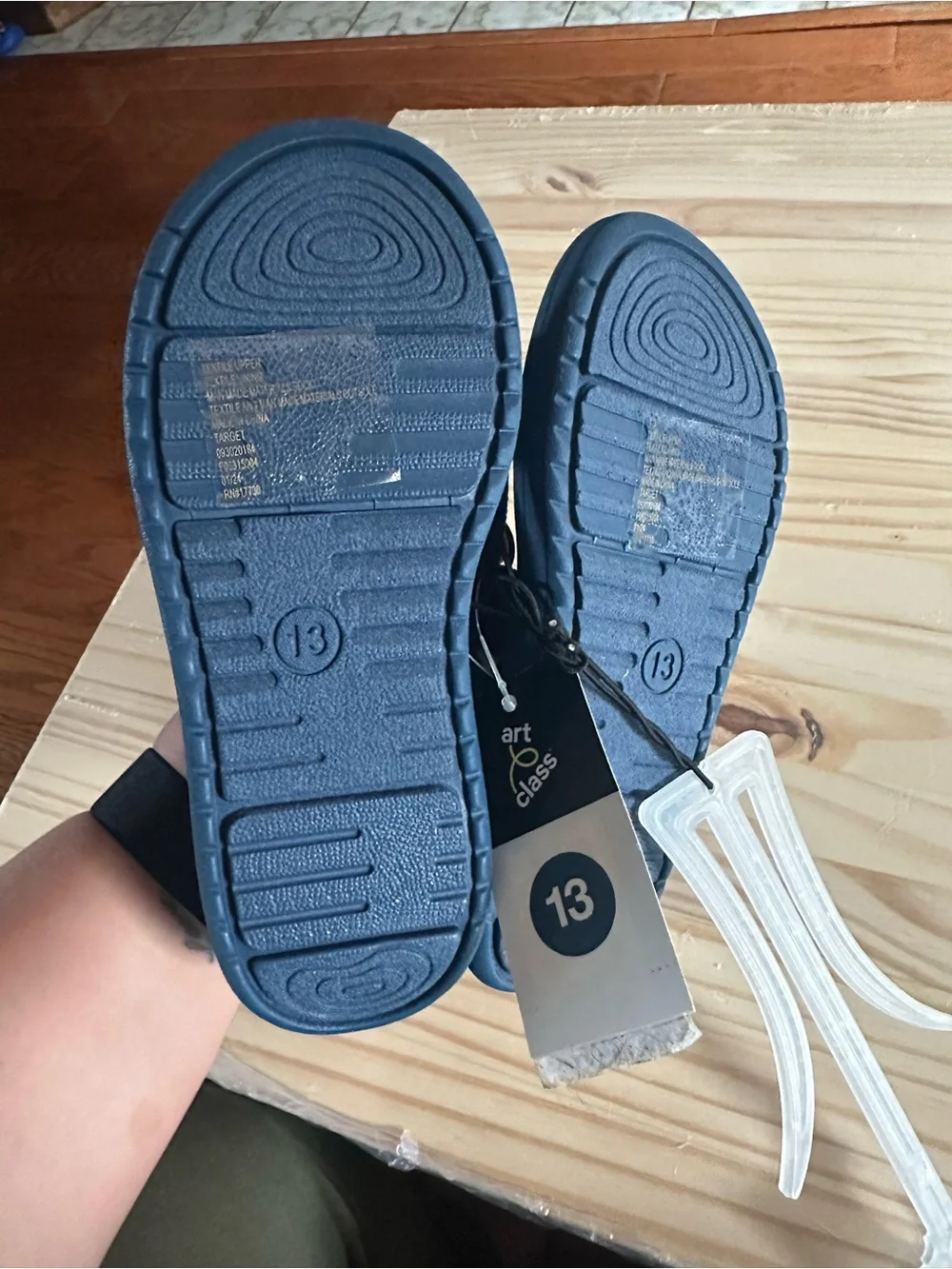 art class Navy and Lime Green Adjustable Kids Sandals